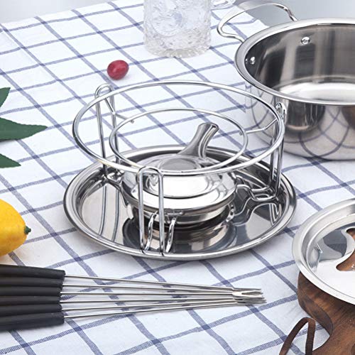 Xigeapg 10-Piece Set Multifunctional Stainless Steel Ice Cream Chocolate Cheese Hot Pot Melting Pot Fondue Set Kitchen Accessories