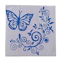 GUAngqi Sticker Decal Butterfly Flower Decoration Sticker for Car,Glass,Wall,Window,Laptop, blue