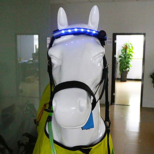 MOYLOR Illuminate LED Protective Gear Head Collar for Horse Browband Horse Bridle Safety Light Horses Equipment - Horsing Accessory (1pcs of Orange) - Thumbnail 5