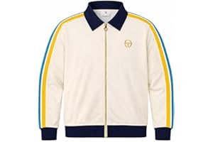 Sergio Tacchini Monte Velour Track Top Jacket, Gardenia/Maritime Blue