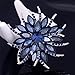 Crystal Created Brooches and Pins for Women | Vintage Brooch for Women, Womens Clothing Accessories | Crystal Brooches for Wedding Party | Womens Brooches and Pins Vintage, Wreath Pins | Blue