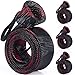 PLUSINNO Fishing Rod Cover, 4 Pack Rod Sleeve Socks, Braided Mesh Rod Protector, Fishing Pole Covers Sleeves with Lanyard for Fly Spinning Casting Rod，Flat End Fishing Gear Tools Accessories
