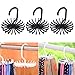 Tinksky Tie Rack Belt Hanger Scarf Holder Hook for Closet Organizers, 360 Degree Rotating 20 Hooks, 3 Pack (Black)