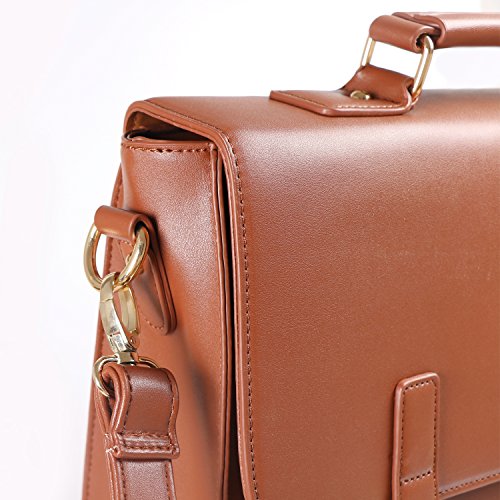 Men Vintage PU Leather Briefcase Laptop Backpack Shoulder Messenger Bag Berchirly