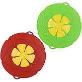 2 Pack Silicone Spill Stopper Lid, 10.2" Boil Over Safeguard, Splatter Guard Cover for Pots Pans, Food Grade Silicone Multi-Function Kitchen Tool, BPA Free Microwave Dishwasher Safe