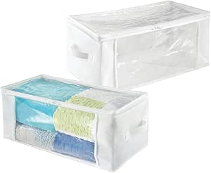 mDesign Juego de 2 cajas organizadoras para guardar ...