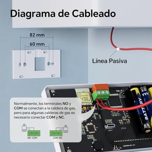 2 Wire WiFi Battery Thermostat for Gas Boilers Control Tuya Thermostat Programmable Daily, Compatible with Google Voice Control and Alexa.W506 3A