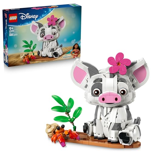 LEGO | Disney Vaiana Pua - Spielzeug Schwein mit Blume, Krabbe und Floßständer als Zimmerdeko - Geburtstagsgeschenk für Mädchen ab 9 Jahren und Filmfa