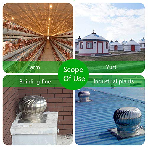 LTLCBB Windgetriebener Dachventilator 150mm | Rostfreier Stahl | Wasserdicht | Für Schornstein & Dachboden