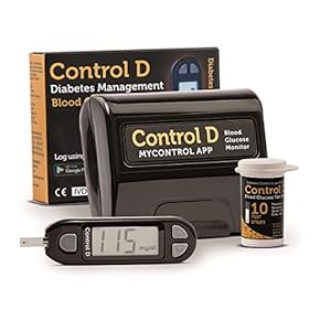 Control D Blood Glucose Monitor (Pack of 10 Strips, Black)