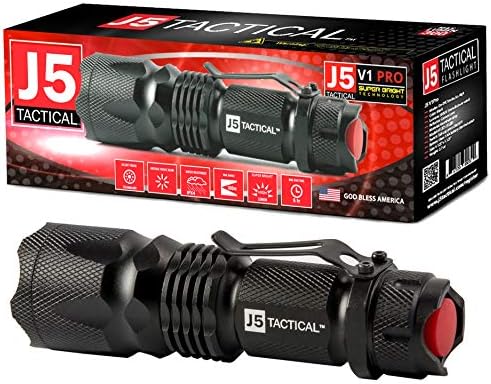J5 Tactical V1-Pro 300 Lumen Flashlight with 3 Mode - Black