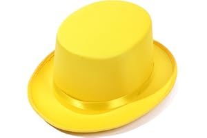 EINCORN Universal Trilby Hat for Gentlemen Magicians Carnivals Trilby Hat Thicken Flat Top Hat for Gentlemen Casual Gathering Yellow