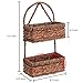 MyGift Hand-Woven Seagrass 14-Inch Wall Hanging 2-Tier Storage Basket, Brown