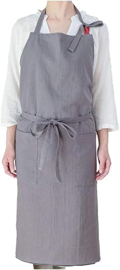 Amazon Co Jp Chaiclo 麻 綿レディース エプロン 男女兼用 シンプル デザイン ナチュラルカラー の 無地エプロン Wポケット で 機能的 デザイン2タイプ 服 ファッション小物