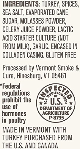 Vermont Smoke & Cure Meat Sticks - Antibiotic Free Turkey Sticks - Gluten-Free Snack - Paleo and Keto Friendly - Nitrate Free - Ancho Pepper - 1oz Stick - 24 Count