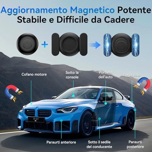 CMINGKEJI Car GPS Tracker, GPS Tracker for Car, Air Tracker GPS Android and iOS Without Subscription, Ultra Long Autonomy, IP68 Waterproof, Super Magnetic Smart Tag for Motorcycle, Bike (Black)