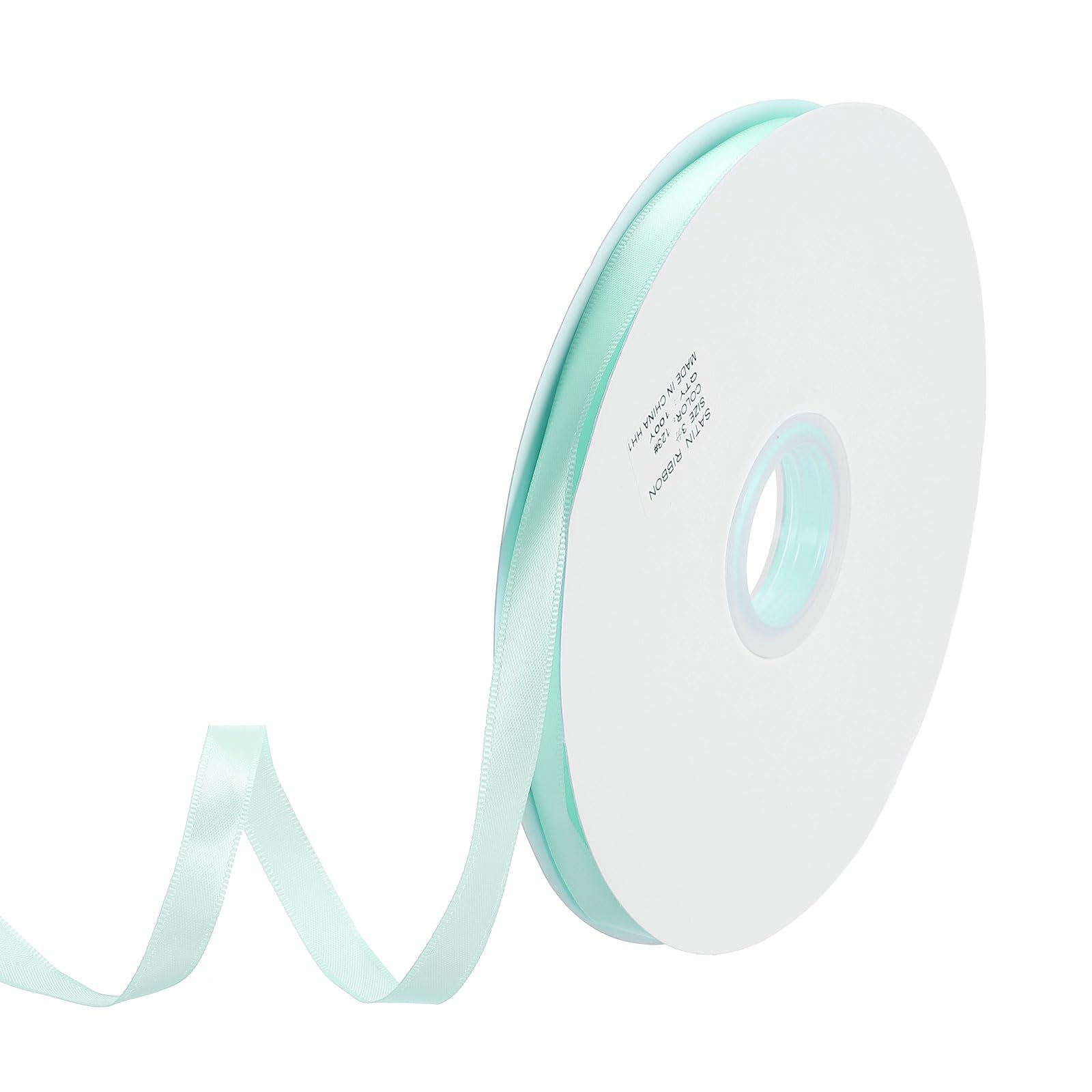 PATIKIL 3/8" x100Yard Polyester Satin Ribbon, Single Faced Grosgrain Ribbon Solid Fabric Ribbon for Crafts Wedding Party Gift Wrapping, Mint Green