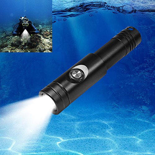 Scuba Diving Flashlight, VOLADOR 150M Underwater Flashlight Cree XM-L2 1000 LM Rechargeable Submarine Light, Diving Safety Light Back-up Torch