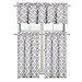 Regal Home Collections Café Styled Shabby Lattice Maison Kitchen, Curtains-Assorted Colors, (Gray)