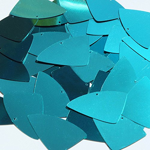 Teal Blue Green Sequin Fishscale Fin 1.5 inch Metallic Couture Loose Paillettes. Made in USA.