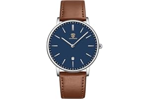 BEN NEVIS Watch, Mens Watch, Minimalist Fashion Simple Wrist Watch Analog Date with Leather Strap