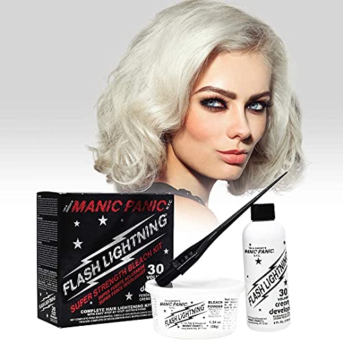 MANIC PANIC Flash Lightning Hair Bleach Kit 30 Volume Developer + Bleach Powder For Hair