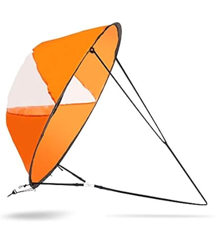 VGEBY 42inch Kayak Wind Sail, Foldable Downwind Sail For Kayaks Canoes Inflatable Boats Paddle Board, Orange, PVC, Windsurfing - Canada