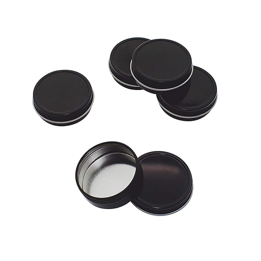 24 unidades Mimi Pack 1oz lata contenedores de acero negro con ...