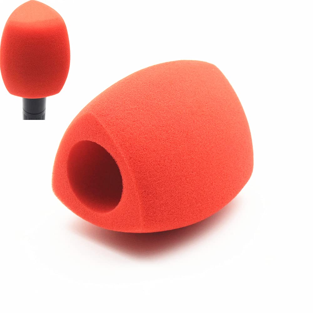 Saidbuds Foam Mic Cover Handheld Microphone Windscreen Large Mic Foam Windshields Pop Filters for Handheld Microphone Interview Microphones (Red)