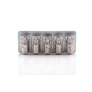 Aspire BVC Coils für ET-S, Vivi Nova, CE5 und K1, 1.6ohm/1.8ohm, 5pcs E-Zigarette Spulen Verdampferkopf, Original Authentisch