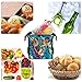LOKASS Lunch Bag Cooler Bag Women Tote Bag Insulated Lunch Box Water-resistant Thermal Lunch Bag Soft Liner Lunch Bags with Wide-open (Blue Leaf)