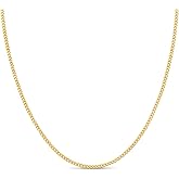 KEZEF 2mm 925 Sterling Silver Chain Necklace Men - Curb Diamond Cut Cuban Link Chain Men Women in 18kt Gold, Rose Gold, Silver Necklace - Made in Italy Chains - cadenas de plata 925 para hombre