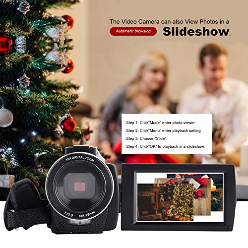CofunKool Ultra HD 42MP Video Camera 1080P Camcorder 3.0 Inch 270° Rotation IPS Touch Screen YouTube Vlogging Camera with External Microphone Mini Tripod Support TV USB Output