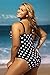 Aleumdr Womens Black White Polka Dot Print Padded Push Up One Piece Swimsuit Monokini Swimwear Plus Size XL Size Black