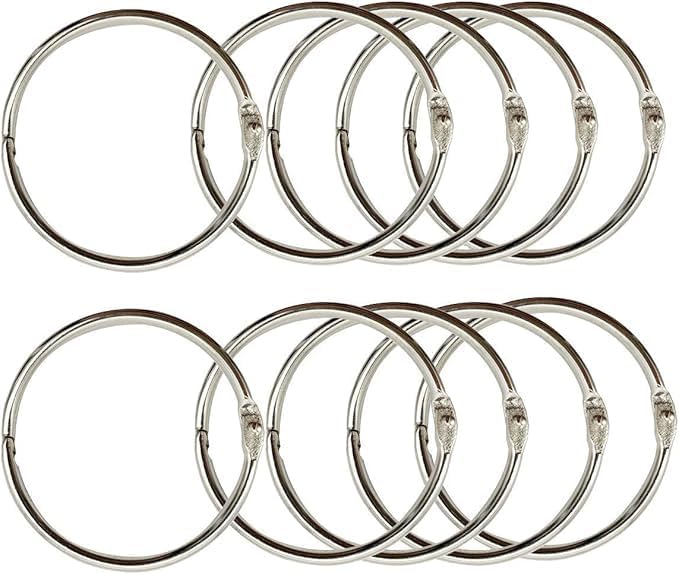 Guagua 50mm Binder Rings 15 Pack Nickel Plated 2 inch Loose Leaf