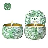 Citronella Candles, Scented  Travel Candle Set, Natural Mosquito Repellent, Indoor and Outdoor 2-Pack, Soy Wax Travel Tins Candle with Citronella, Natural Mosquito Repels