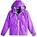 wantdo Girl's Waterproof Rain Jacket Windproof Hooded Raincoat Lightweight Windbreaker