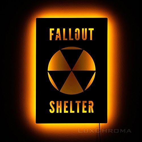 Lighted Fallout Shelter Sign - LED Backlit Fallout 4 Wall Art and Night Light