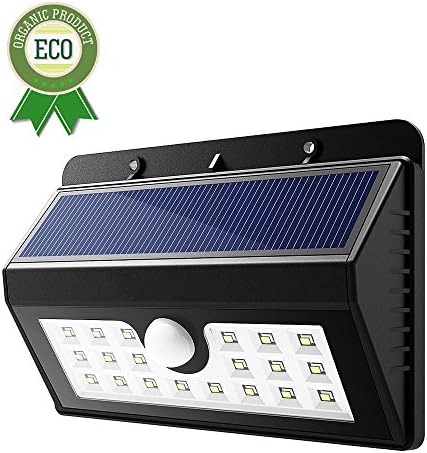 Wall Path Light Security Wireless Lights Motion Sensor Solar Light Detector for Garden Back Door Step Stair Fence Deck Yard Driveway 20 LED