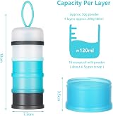 Vicloon Milk Powder Dispenser 4 Layers 120ml Each Gray Pink Blue Set of 2 view 2