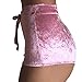 Daxin Womens Winter Velvet Soft Stretchy Shorts Clubwear High Waist Drawstring Hot Pants Pink