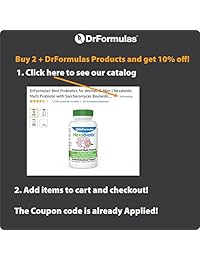 DrFormulas Saccharomyces Boulardii Probiotic 10 billones de CFU de Nexabiotic S Boulardii, suplemento de apoyo inmunológico y digestivo, 60 cápsulas de probióticos resistentes al ácido estómago