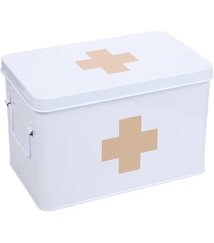 Amazon.com: Enameled First Aid Box with Lid & Black Cross on Front