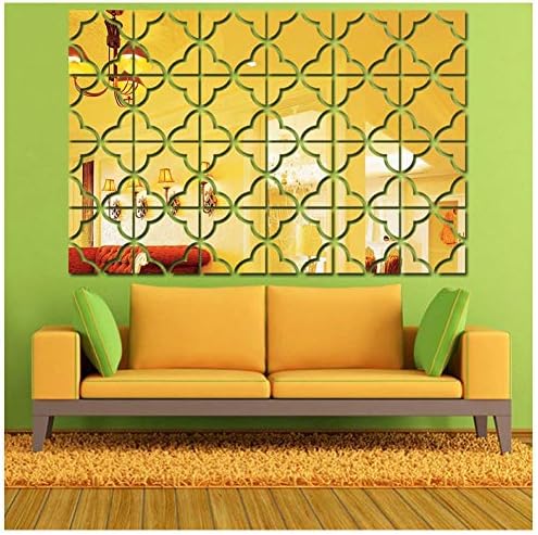 LICSE Vinyl Wall Decals Mirror Butterfly Stickers 3D (11.8"X47.2" Gold)