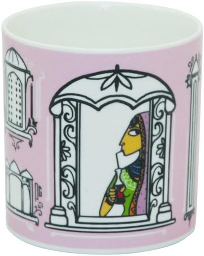 Pyaala Jharokha Milk Mug, 390Ml/8.4Cm, Multicolour