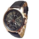 Women Watch,SMTSMT Faux Leather Analog Quartz Wrist Watch (Black)