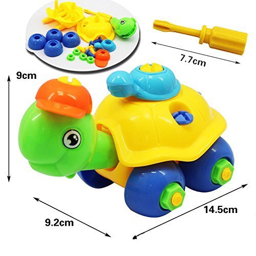 WenToyce Take Apart Dinosaur Horse Turtle with Drill, Construction Engineering STEM Learning Toy Building Play Set for Kids Toddlers, Pack of 5 Animails