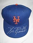 KRIS ( MR ANNA ) BENSON SIGNED NEW YORK METS FITTED BLUE CAP NY HAT O's PIRATES