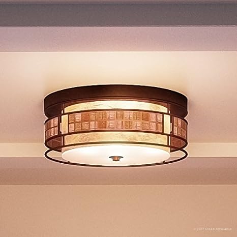Luxury Art Deco Flush Mount Ceiling Light Small Size 6 H X 12 W