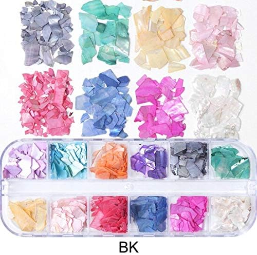 MEIYY nail decoration 3D Irregular Abalone Seashell Slices Nail Sequins Flakes Glitter Nail Art Decorations Manicure